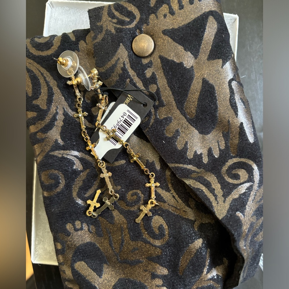 Virgins Saints and Angels Lovers Cross Earrings NWT, never worn